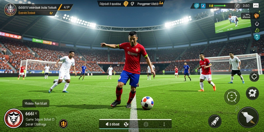 Screenshot dari gameplay <strong>666I</strong> menampilkan aksi sepak bola yang mendebarkan.