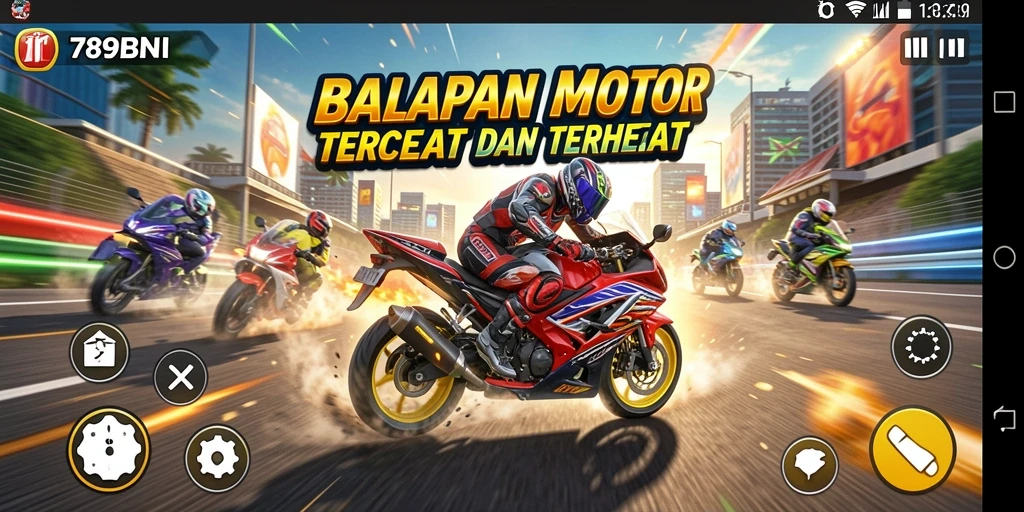 Gameplay seru dan grafis memukau dari 789BNI di tengah balapan.