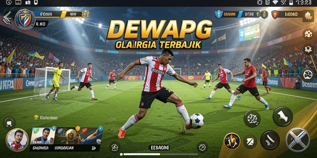 Tangkapan layar utama DEWAPG menampilkan aksi seru dalam pertandingan olahraga.