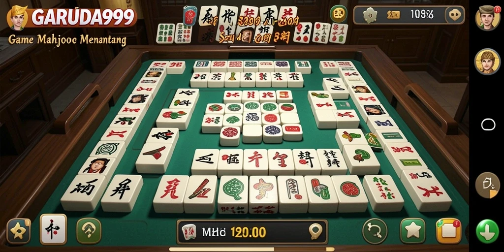 Screenshot gameplay menampilkan keseruan bermain Mahjong di GARUDA999.