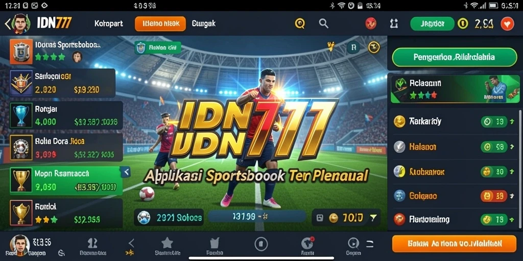 Tampilan menarik dari aplikasi IDN777 saat melakukan taruhan olahraga.