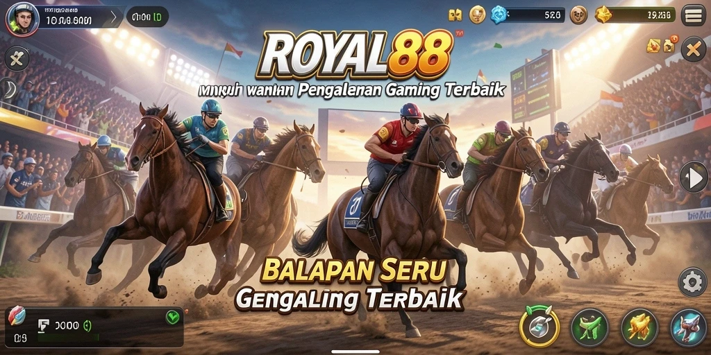 Tampilan gameplay seru dalam balapan yang mendebarkan.